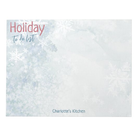 Icy Winter White Snowflake Mailing Address Label Notitieblok (Voorkant)
