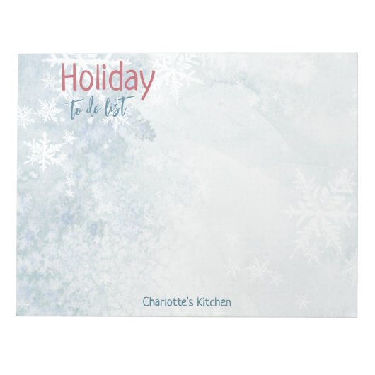 Icy Winter White Snowflake Mailing Address Label Notitieblok (Voorkant)