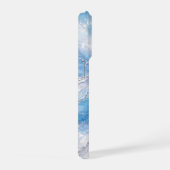 Icy Winter Wonderland Marble with Silver Veining iPhone Hoesje (Rechterkant)