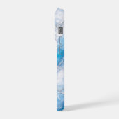 Icy Winter Wonderland Marble with Silver Veining iPhone Hoesje (Linkerkant)