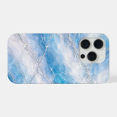 Icy Winter Wonderland Marble with Silver Veining iPhone Hoesje (Achterkant horizontaal)