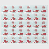 Icy Wonderland Santa and Sleigh Cadeaupapier (Vlak)