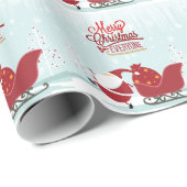 Icy Wonderland Santa and Sleigh Cadeaupapier (Rol Hoek)
