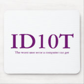ID10T Mousepad Muismat (Voorkant)