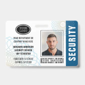 ID Aangepaste beveiligingsagent Foto blauw Badge (Voorzijde)