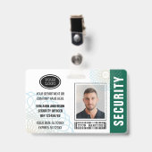 ID Aangepaste beveiligingsagent Foto groen Badge (Voorzijde met clip)