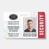 ID Aangepaste beveiligingsagent Foto rood Badge (Voorzijde)