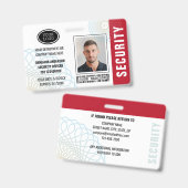 ID Aangepaste beveiligingsagent Foto rood Badge (Voor- en achterkant)