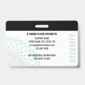 ID Aangepaste beveiligingsagent Foto zwart Badge (Achterkant)