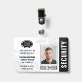 ID Aangepaste beveiligingsagent Foto zwart Badge (Voorzijde met clip)