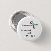 ID Autism Child Ronde Button 3,2 Cm (Voorkant /achterkant)