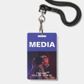 ID-badge Mediatoegangspas Badge (Voorzijde met lanyard)
