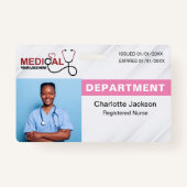 ID-badge met streepjescode voor foto's in de gezon Badge (Voorkant)