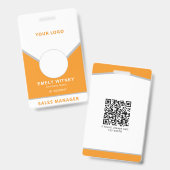 ID-badge Simple Logo Sjabloon Employee Photo Badge (Voor- en achterkant)