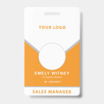 ID-badge Simple Logo Sjabloon Employee Photo