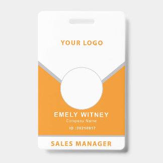 ID-badge Simple Logo Sjabloon Employee Photo Badge