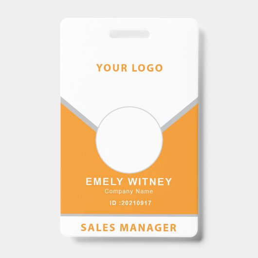 ID-badge Simple Logo Sjabloon Employee Photo Badge (Voorzijde)