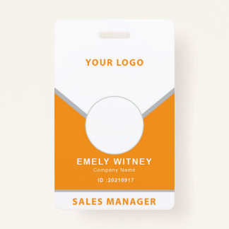 ID-badge Simple Logo Sjabloon Employee Photo Badge