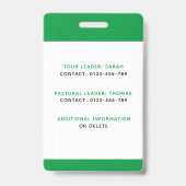 ID Badge Sjabloon Kinderen School Trip Muziek Tour (Achterkant)