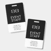 ID-badge voor evenementpersoneel Badge (Voor- en achterkant)