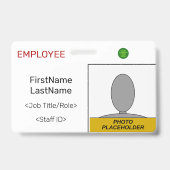 ID-badge voor gewoon personeel Badge (Achterkant)