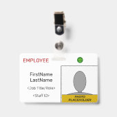 ID-badge voor gewoon personeel Badge (Voorzijde met clip)