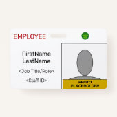ID-badge voor gewoon personeel Badge (Achterkant)
