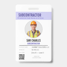ID-badge voor onderaannemer bouwplaats
