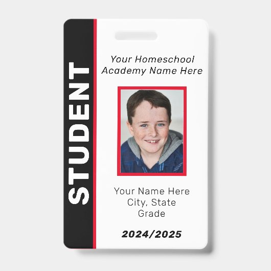 ID-badge voor thuisgeschoolde leerling Badge (Voorzijde)