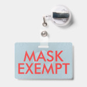 ID-badge voor vrijstelling van mondmasker Badge (Achterkant met uittrekbare clip)