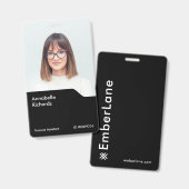 ID-badgefoto 3x5 | Aangepaste verticale personeels Badge (Voor- en achterkant)