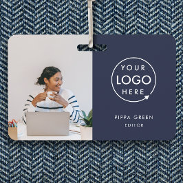 ID Badgekaart | Op maat gemaakte Navy Blue Persone Badge