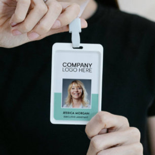 ID BEDRIJF LOGO WERKNEMER FOTO GROENE LICHT TEAL BADGE