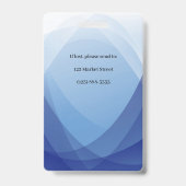ID Blauwe Abstracte werknemer-identiteitsbewijs me Badge (Achterkant)