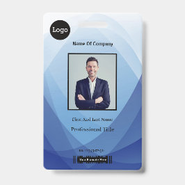 ID Blauwe Abstracte werknemer-identiteitsbewijs me Badge