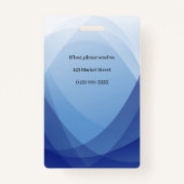 ID Blauwe Abstracte werknemer-identiteitsbewijs me Badge (Achterkant)