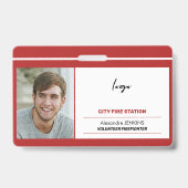 ID brandweerman vrijwilliger sjabloon brandweersta Badge (Voorkant)