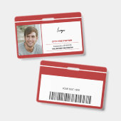 ID brandweerman vrijwilliger sjabloon brandweersta Badge (Voor- en achterkant)