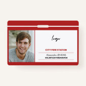 ID brandweerman vrijwilliger sjabloon brandweersta Badge (Voorkant)