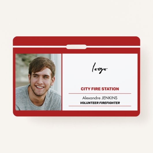 ID brandweerman vrijwilliger sjabloon brandweersta Badge (Voorkant)