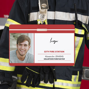 ID brandweerman vrijwilliger sjabloon brandweersta Badge