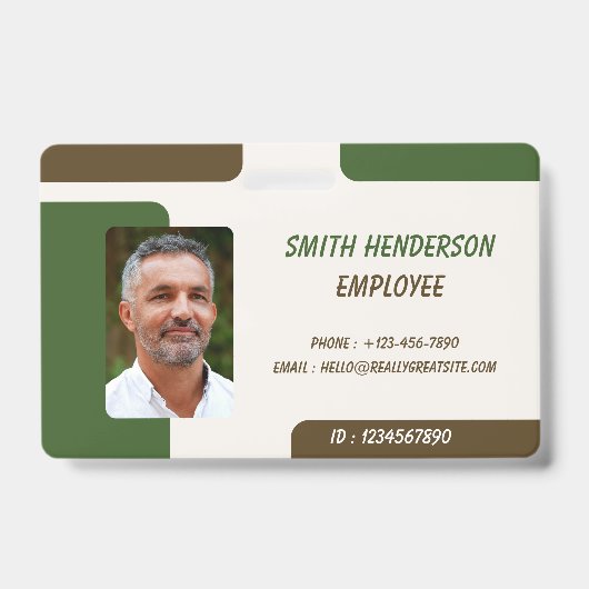 ID Card Badge | Minimal Business Employee Photo (Voorzijde)