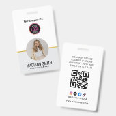ID Card Badge | Minimal Business Employee Photo (Voor- en achterkant)