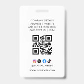 ID Card Badge | Minimal Business Employee Photo (Achterkant)
