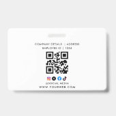 ID Card Badge Modern Business Staff Photo (Achterkant)