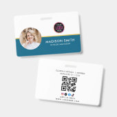 ID Card Badge Modern Business Staff Photo (Voor- en achterkant)