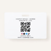 ID Card Badge Modern Business Staff Photo (Achterkant)