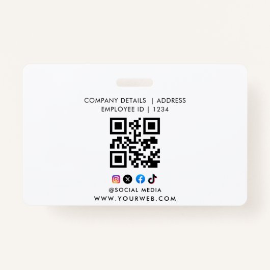 ID Card Badge Modern Business Staff Photo (Achterkant)