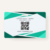 ID Card Badge Modern Business Student Photo (Achterkant)