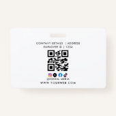 ID Card Badge Modern Business Student Photo (Achterkant)